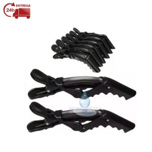 CLIP CABELO CROCODILO PRETO E BRANCO 5 UN